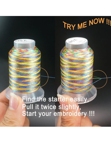 Kit de Hilo de Bordado Variegado 12 Colores 500M Nuevo Brothread