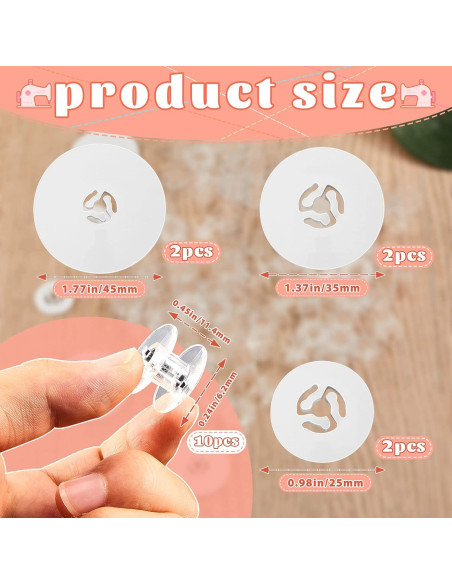 Juego de 16 Bobinas de Costura Transparentes Luinabio 45/35/25 mm