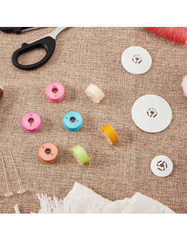 Juego de 16 Bobinas de Costura Transparentes Luinabio 45/35/25 mm