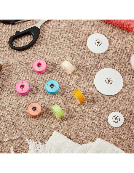 Juego de 16 Bobinas de Costura Transparentes Luinabio 45/35/25 mm