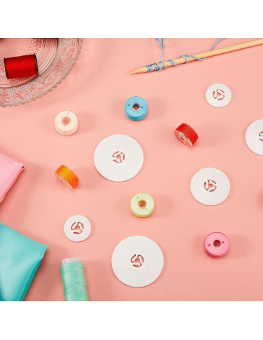 Juego de 16 Bobinas de Costura Transparentes Luinabio 45/35/25 mm