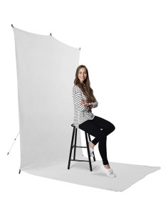 Kit de Fondo de Viaje Savage 1.52m x 3.66m Blanco con Soporte 2