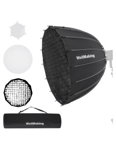 Softbox Parabólico 120cm WELLMAKING con Difusores y Rejilla