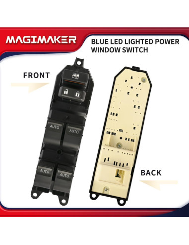 Interruptor de Ventana Eléctrica Izquierdo Magimaker Toyota Tundra 2007-2021 con Luz LED Azul