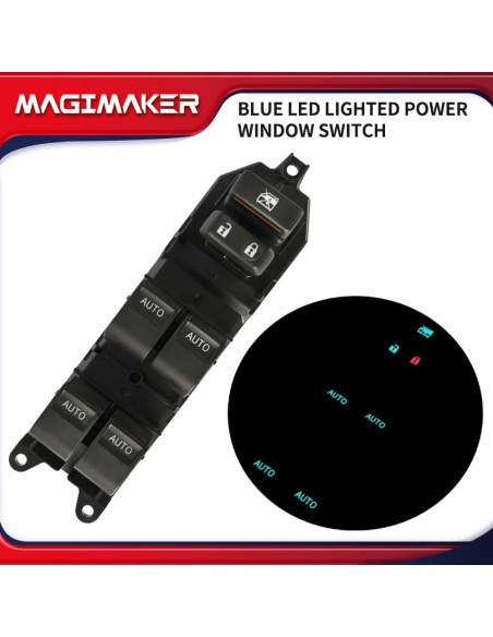 Interruptor de Ventana Eléctrica Izquierdo Magimaker Toyota Tundra 2007-2021 con Luz LED Azul