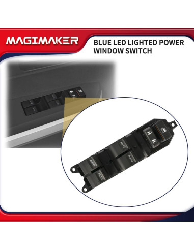 Interruptor de Ventana Eléctrica Izquierdo Magimaker Toyota Tundra 2007-2021 con Luz LED Azul