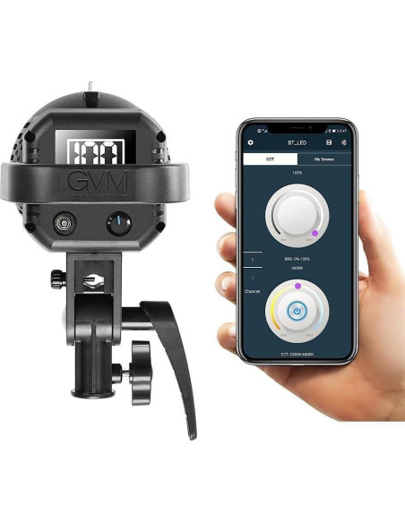 Foco LED de Video GVM 80W CRI97+ Temperatura 5600K