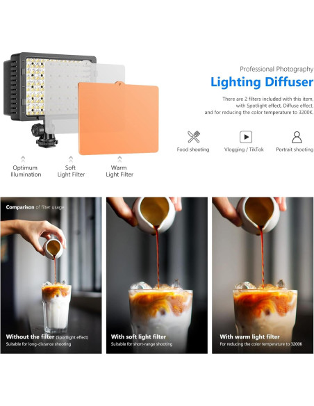 Luz de Video LED Neewer CN-160 Dimmable 660 lm 5600K Luz de Video LED Neewer CN-160 Dimmable 660 lm 5600K