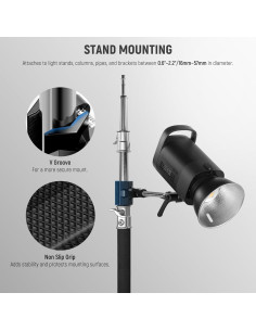 Abrazadera de Tubo NEEWER 9" Ajustable con Perno de 5/8" 2