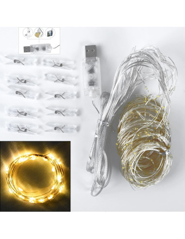 Cortina de fondo blanca con luces 3.05x3.05m para fiestas