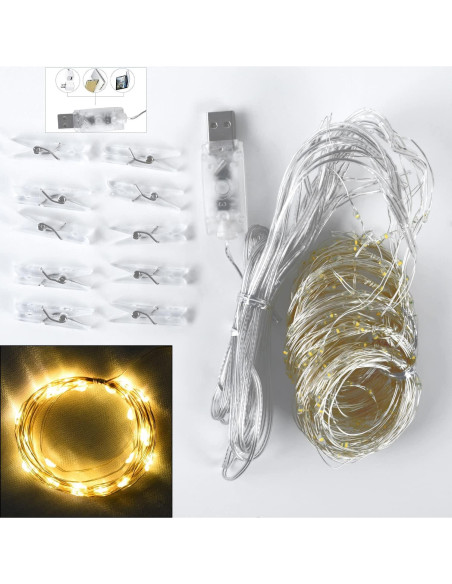 Cortina de fondo blanca con luces 3.05x3.05m para fiestas