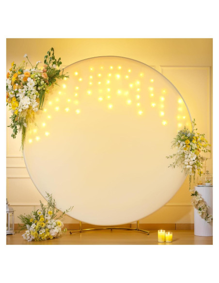 Cubierta de fondo circular marfil 2.2m con luces LED para eventos