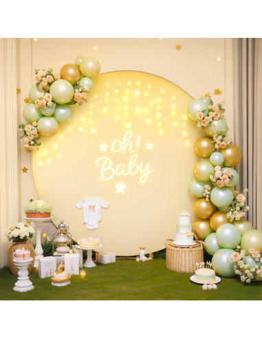 Cubierta de fondo circular marfil 2.2m con luces LED para eventos