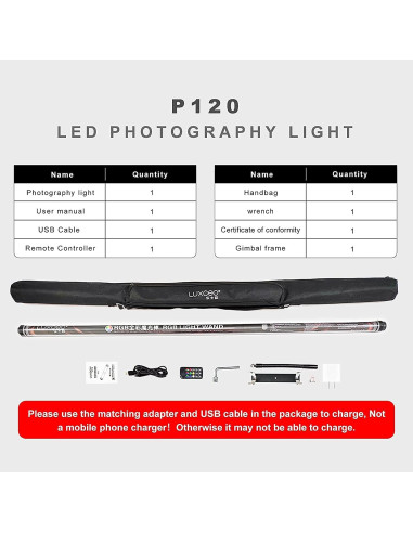 Luz de Fotografía LED RGB P120 Uyled 1350 Lúmenes 360