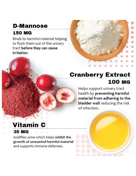 Suplemento D-Mannosa Arándano 60 Tabletas Mascotas Salud Urinaria