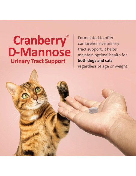 Suplemento D-Mannosa Arándano 60 Tabletas Mascotas Salud Urinaria