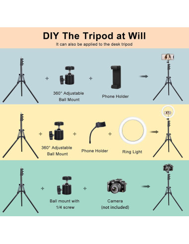 Anillo de Luz LED 33 cm Vlogging Vlogging RGB 50 Modos