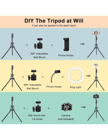 Anillo de Luz LED 33 cm Vlogging Vlogging RGB 50 Modos