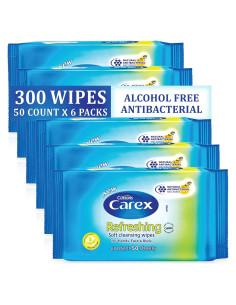 Toallitas Limpiadoras Suaves Carex Sin Alcohol 300 Unidades