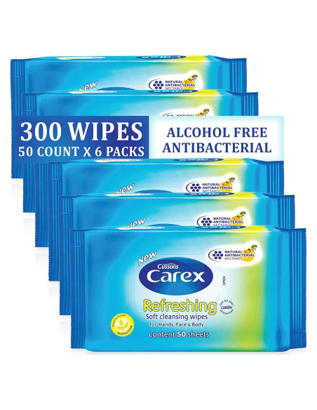 Toallitas Limpiadoras Suaves Carex Sin Alcohol 300 Unidades