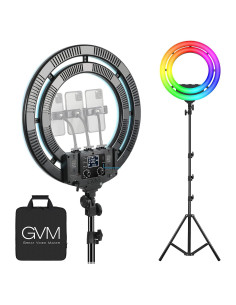 Anillo de Luz LED GVM 18" Regulable 3200K-5600K con Soporte
