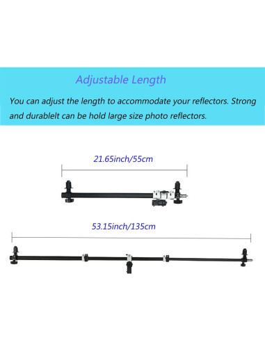 Soporte de Reflector Telescópico YUOCU 55-135cm 360 Ajustable