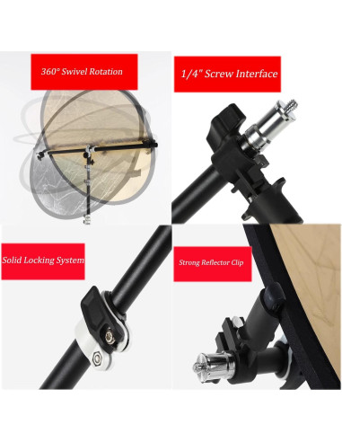 Soporte de Reflector Telescópico YUOCU 55-135cm 360 Ajustable