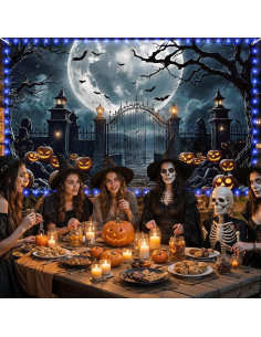 Banner Halloween LED Calabaza Espeluznante 180x110cm Innovoscape 2