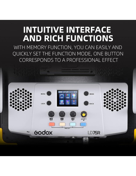 GODOX LD75R Luz de Panel RGB 2500K-8500K 14 Efectos FX GODOX LD75R Luz de Panel RGB 2500K-8500K 14 Efectos FX