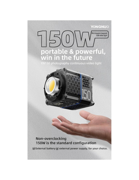Luz de Video LED YONGNUO YN150 Mini 150W 3200K-5600K Luz de Video LED YONGNUO YN150 Mini 150W 3200K-5600K