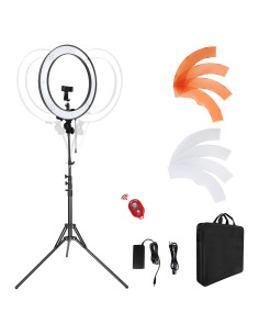 Anillo de Luz LED 18" LDGHO 55W 5500K con Filtros y Soporte