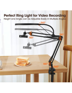 Soporte de cámara con luz de anillo 25 cm WEIIBDIE para iPhone 2