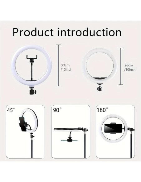 Anillo de Luz 33 cm RGB Negro con Trípode 183 cm y Control Remoto