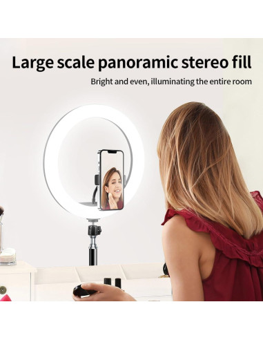 Anillo de Luz 33 cm RGB Negro con Trípode 183 cm y Control Remoto