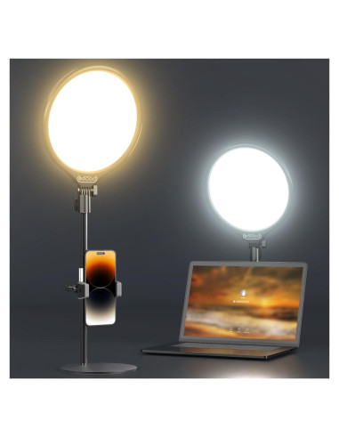 Luz de Anillo UBeesize 25.4 cm con Soporte y Control Remoto