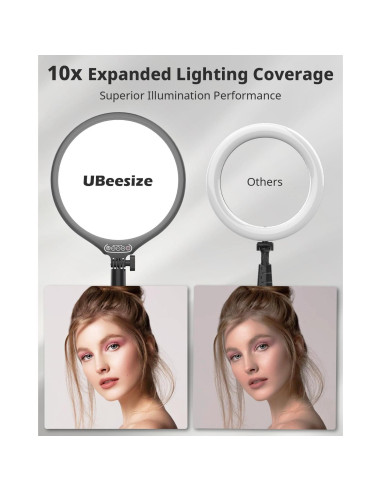 Luz de Anillo UBeesize 25.4 cm con Soporte y Control Remoto