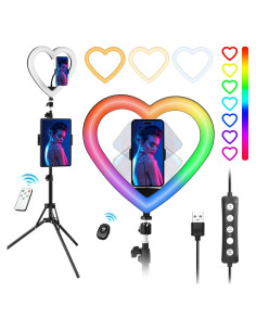 Anillo de Luz Selfie 33 cm NANBEITONG con Trípode 185 cm RGB