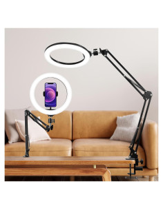 Anillo de Luz LED Regulable 10" con Soporte para Teléfono