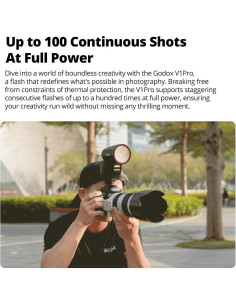 Flash Godox V1Pro C para Canon TTL 76Ws Batería Li-Ion 2