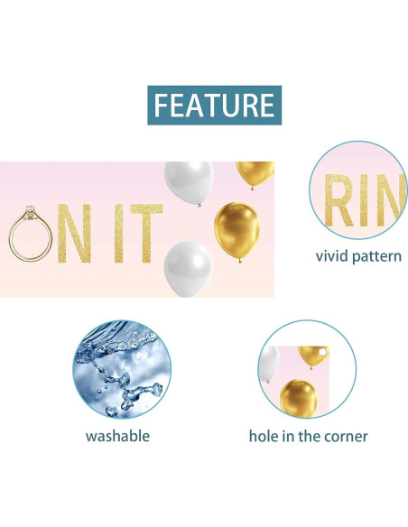 Banner de Boda Joyiou 3x0.5m He Put a Ring on It Decoración Banner de Boda Joyiou 3x0.5m He Put a Ring on It Decoración