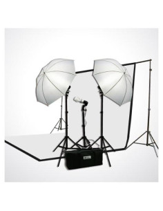 Kit de Iluminación ePhoto 69K103GBW con Soporte y Muselinas 6x9m