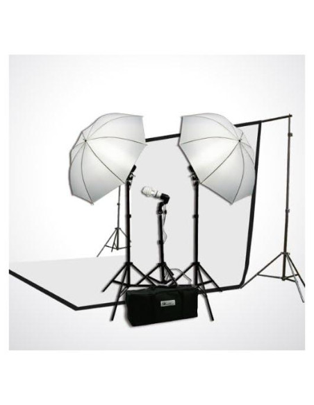Kit de Iluminación ePhoto 69K103GBW con Soporte y Muselinas 6x9m