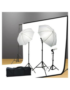 Kit de Iluminación Continua ePhoto H103 con Soportes y Paraguas