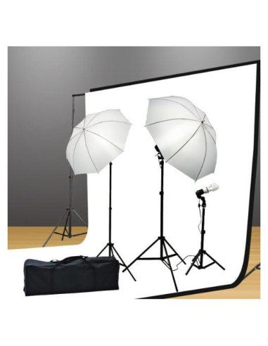 Kit de Iluminación Continua ePhoto H103 con Soportes y Paraguas