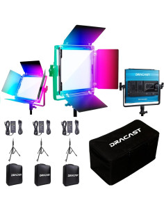 Kit de Iluminación LED RGB Dracast DRX3500RGBS - 3 Luces con Accesorios 2