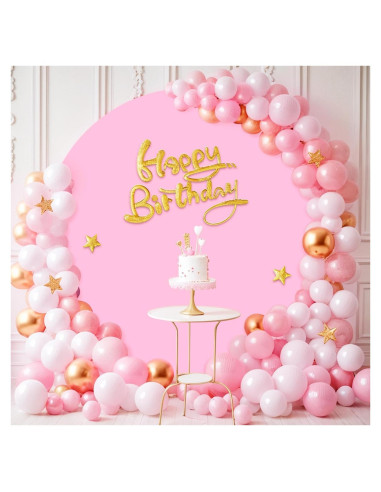 Cubierta de Fondo Redonda Babenest 2.0m Rosa Claro para Eventos