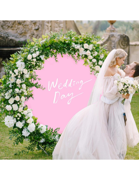 Cubierta de Fondo Redonda Babenest 2.0m Rosa Claro para Eventos