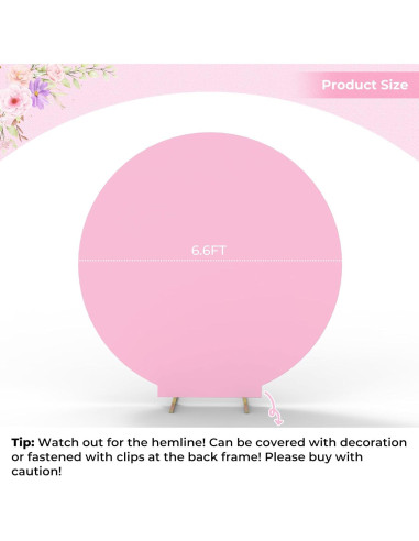 Cubierta de Fondo Redonda Babenest 2.0m Rosa Claro para Eventos