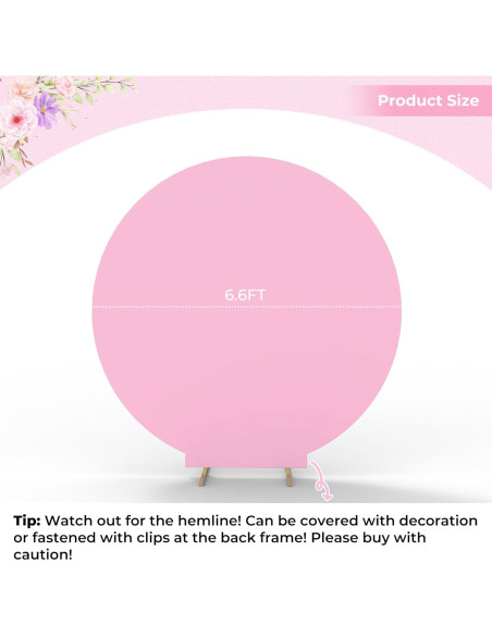 Cubierta de Fondo Redonda Babenest 2.0m Rosa Claro para Eventos