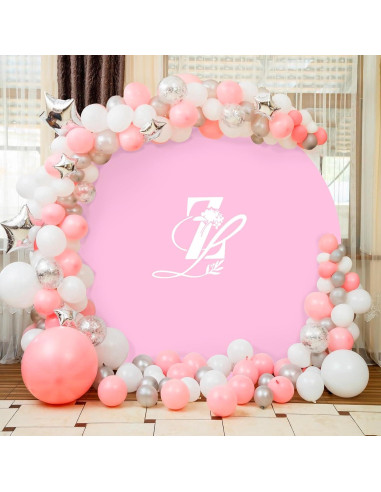Cubierta de Fondo Redonda Babenest 2.0m Rosa Claro para Eventos